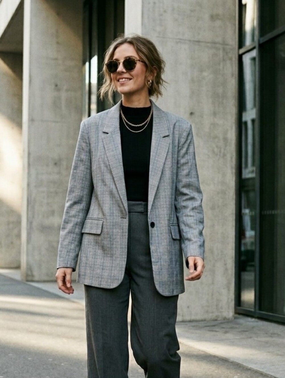 NWOT Steve Madden XL Houndstooth Plaid Stretch Blazer Contemporary Workwear
